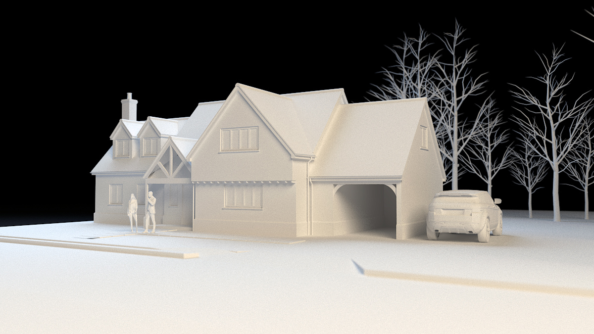 Model image of plot with new house adding value to the plot